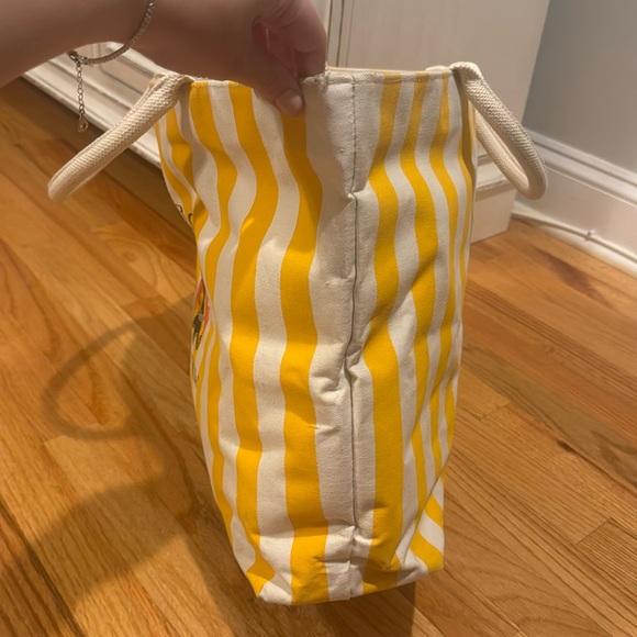 Giorgio Beverly Hills Yellow/White Striped Tote Bag - Picture 2 of 12